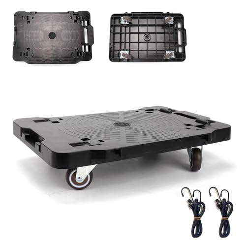 BLOHEIWA 平台車 縦横連結可能 積み重ね 軽量 静音 滑らかで力がかからない ドーリー 360度回転可能キャスター 収納便利 耐荷重200Kg 固定ロープ付き 家庭/教室/オフィス/業務/工場
