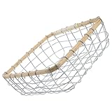 VALICLUD Cesta Metálica para Pan y Frutas con Diseño de Alambre Abierto Cesta Pequeña Cuadrada para Almacenamiento y Decoración del Hogar Fácil de Limpiar y Versátil para Cocina y Oficina