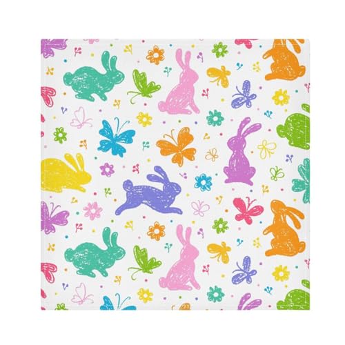 Servilletas de tela 20x20in, pack x6 diseño con Conejo y Mariposa miniatura 1