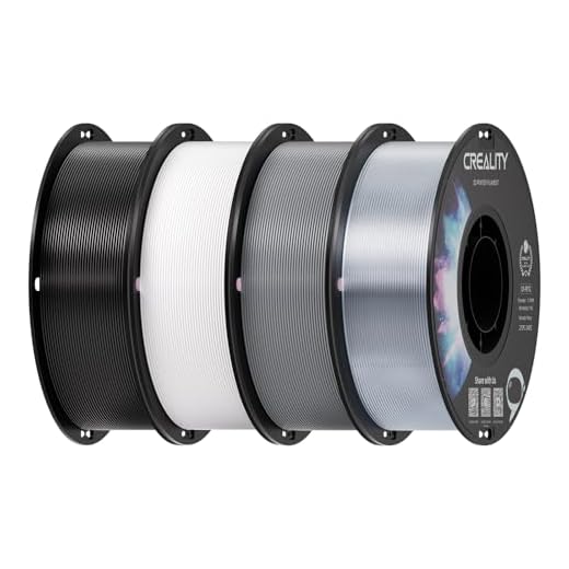 Creality 3D Printer Filament Bundle, PETG Filament 1.75mm Multicolor, Excellent Toughness High Precision, Odorless Non-Toxic Moistureproof, 1 kg X 4 Spools (Black, White, Gray, Transparent)