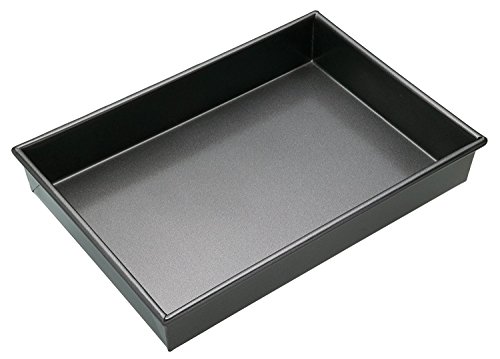 MasterClass Antihaftbeschichtetes tiefes Backblech / Kuchenform, Back- und Bratform, 35x24x5cm, mit Schutzhülle, Grau – Ansicht 1