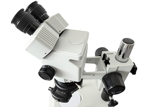 Stereo Microscope,Binocular Microscope，with 56-Bulb LED Ring Light,6X-45X Magnification,WF10X Eyepieces,0.6X-4.5X Zoom Objective