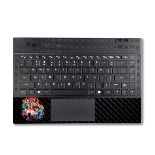 Image of MightySkins Carbon Fiber Skin Compatible with Alienware X14 R2 (2023) Full Wrap Kit - Rainbow Wolf | Protective, Durable Textured Carbon Fiber Finish | Easy to Apply & Change Styles | Made in The USA