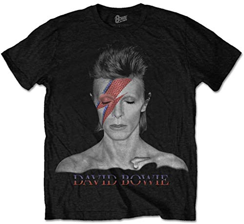 David Bowie 'Aladdin Sane' (Black) T-Shirt (Medium)