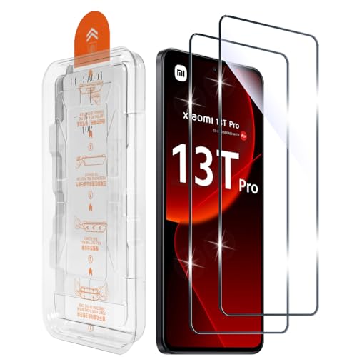 Aerku Schutzfolie für Xiaomi 13T/ 13T Pro 5G für Panzerglas 2 Stück [Auto-Installation] Schutzglas 9H Härte Panzer Schutz Glas 0.33mm Ultra-klar Folie Anti-Kratzen Anti-Bläschen Displayschutz