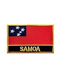 Uijokdef 1 x Aufnäher mit Samoa-Flagge, zum Aufbügeln oder Aufnähen, bestickt, taktisch, Militär, National-Samoa-Aufnäher
