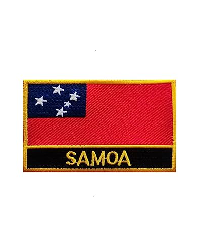 Uijokdef 1 x Aufnäher mit Samoa-Flagge, zum Aufbügeln oder Aufnähen, bestickt, taktisch, Militär, National-Samoa-Aufnäher