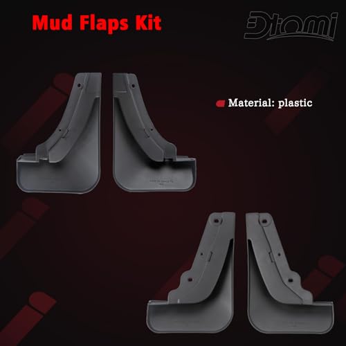 Image of Mud Flaps, Mud Flaps Heavy Duty Front and Rear Mudguards Fender Flares No Need to Drill Holes Compatible with Hyundai Vehicle Santa Fe Accessories 2024 (4pcs)
