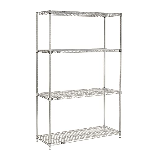 Nexel Quick Adjust Wire Shelving, Chrome, 48x24x63