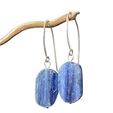 Ohrring Disthen blau, Ohrhänger Cyanit mit 925 Sterling Silber, Elegante Hängeohrringe zum Verschenken – Natürliches Blau für Ausgeglichenheit und Stil