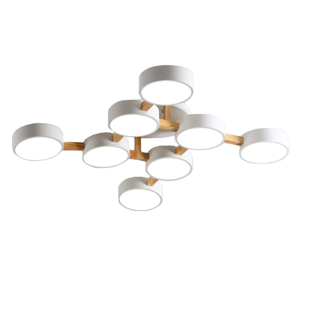 HynJGih Nordic Living Room Lamp Simple Modern Atmosphere Home Ceiling Lamp Restaurant Lamp Macaron Solid Wood Bedroom Led Lamps(C,8 Heads)
