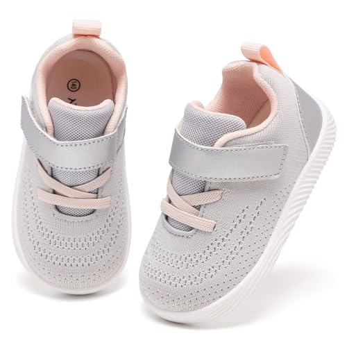 Image of MORENDL Toddler Sneakers Baby Boys & Girls Barefoot Shoes Lightweight Breathable Walking Running Tennis Athletic Sport Shoes