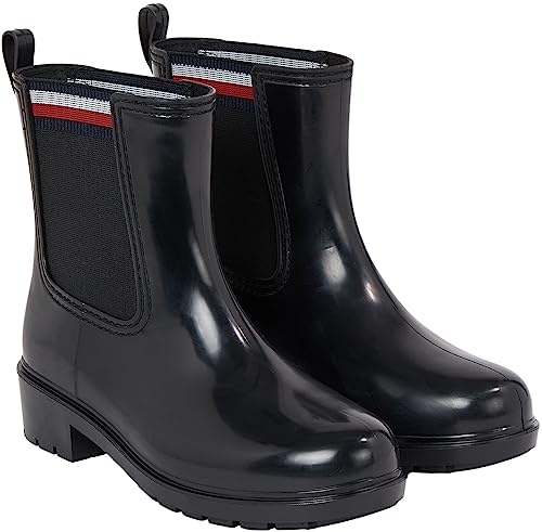 Tommy Hilfiger Damen Gummistiefel Corporate Elastic Rainboot Halbhoch,...