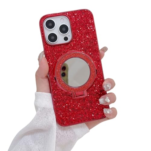 Coque pour iPhone 11 Pro miroir pailleté protection antichoc rouge compatible induction