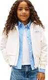 Tommy Hilfiger EMB KG0KG08988 - Sudadera con Capucha y Cremallera para niña, Dobladillo de canalé Alto, Color Blanco Antiguo, 5 años, Blanco (Blanco Antiguo), 5 años