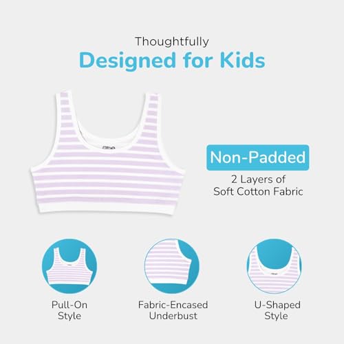 Image of YouGotPlanB Cotton Sports Bra | Ages 8-16 Years | U-Shaped Style | Non-Padded, Double-Layered for Coverage