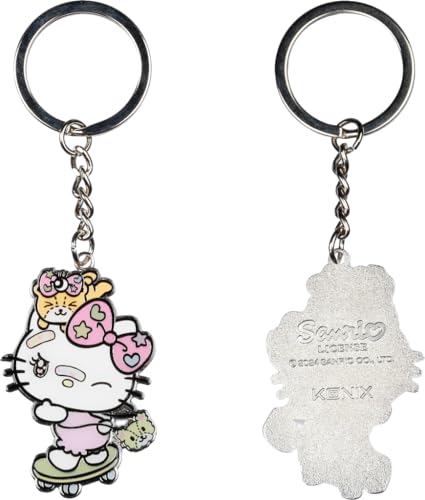 Konix Hello Kitty Llavero 4 x 4 cm - Metal - Diseño de monopatín