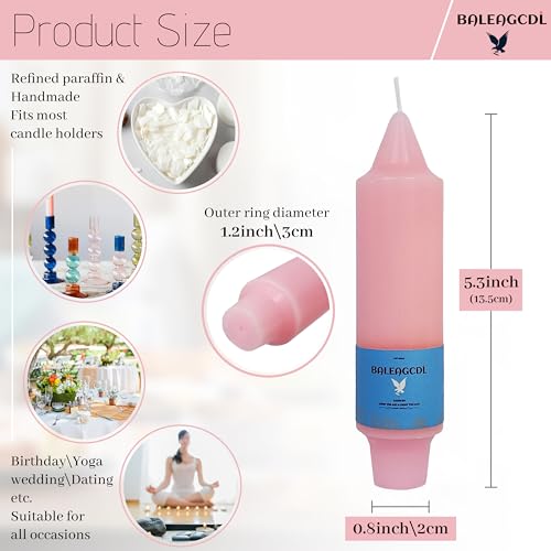 Image of Handmade Unscented Taper Candles Slow Burn Blush Pink Candle 5 Inch Short Candle Sticks Smokeless Unique Candlesticks for Weddings Gifts Home Decoration 4 Pcs