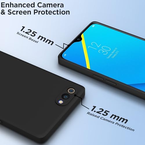 Image of Outlouders Back Cover for Realme C2 | Camera Protection | Durable Soft Matte Silicone Bumper Case (Black)