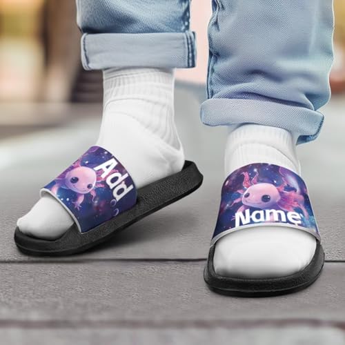 Image of Unisex Slides for Girls Boys Comfortable Slippers Slides Non-slip Shower Shoes House Fashion Thick for Indoor & Outdoor Gifts