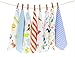 CuteOn Pacchetto di 8 Super Morbido Bambino Washcloth Feeding Wipe Stoffa per Neonato Ragazzi & Ragazze Blu Scimmia