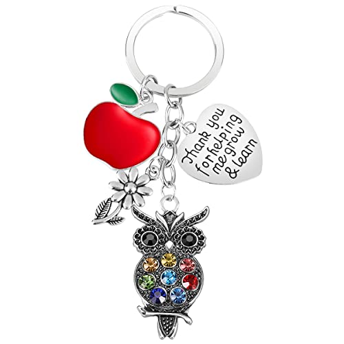 Product Image of the iJuqi Teacher Gifts - Thank You for Helping Me Grow & Learn Keychain, Christmas Valentine's Day Appreciation Gift for Women