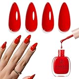 AZUREBEAUTY Red Nail Polish Burgundy Quick Dry Natural Infinite Shine Nail Lacquer Fingernail Polish Strengthening Treatment Kit Salon-Quality 10ML for Women Gift