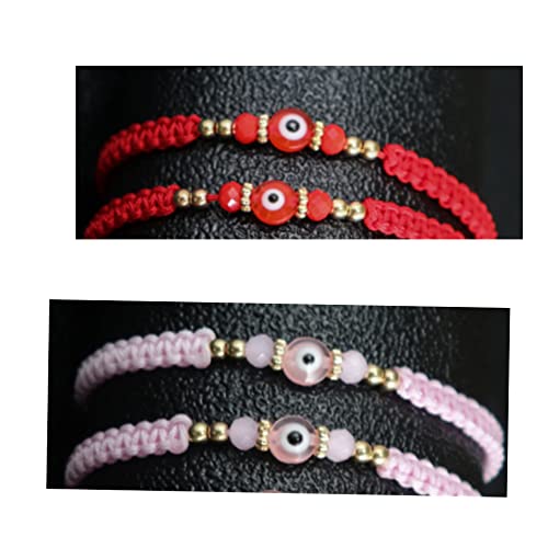 COLORFUL BLING Evil Eyes Bracelet for Female Amulet Pink Protection Bracelet Good Luck Adjustable String Bracelet Exquisite Card Packaging3