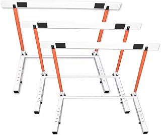 Football Hurdles 3 Pcs Agility Hurdles Training Equipment 30in - 42in, Professional Athletic Race Hurdling for Athlete/Coach, Adjustable Speed Training Poles