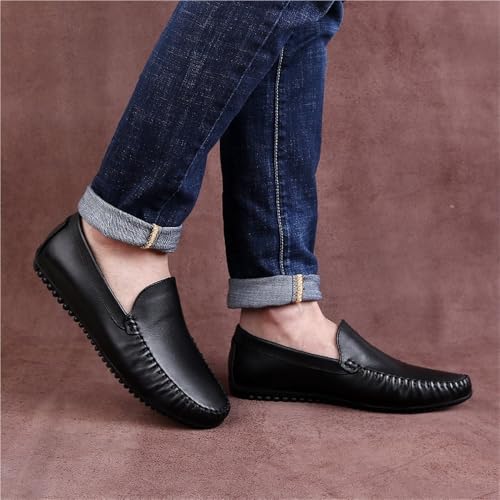 Mens Loafers Simple Moccasins Shoes Driving Loafers Leather Comfortable Wedding Casual Resistant Anti-Slip Slip On4