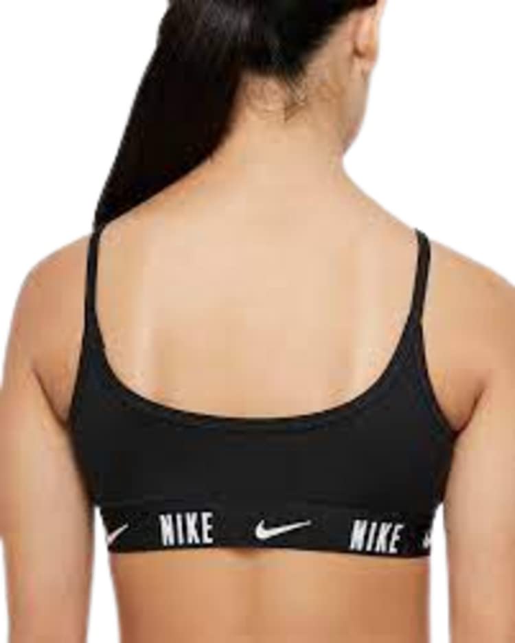 Nike Girl's Trophy Bra (Little Kids/Big Kids) Black/White XS (6X Little Kid)4