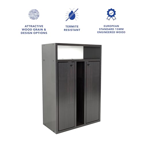 Image of DF2H Bedside Table | 1 Year Warranty | Contemporary & Slim Bedside Table, Ren, Side Table Nightstand Wenge Colour (Melamine Finish)