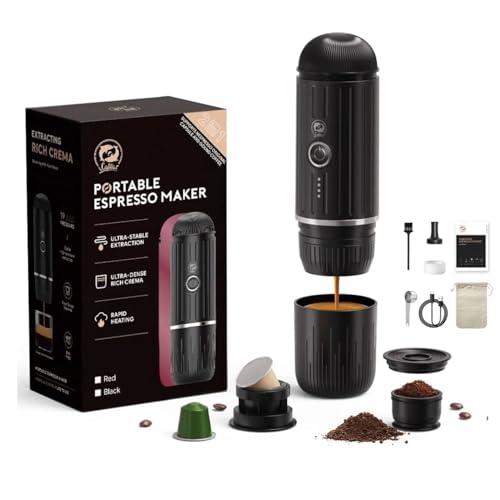 i Cafilas Portable Coffee Maker Travel Espresso Machine 120W, 19 Bar Pressure 7500mAh Rechargeable Battery Version Barista-Quality Coffee On the Go Portable Espresso Maker