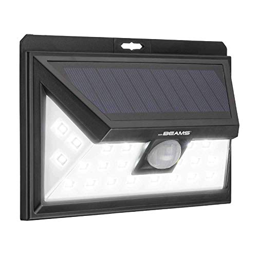 Beams Solar Wedge Plus 24 LED 250 Lumen Outdoor Security Motion Sensor Wall Light, 1-Pack, Black