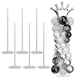Balloon Arch Stand, Balloon Stand Set of 6, 7 Feet Height Adjustable Metal Balloon Column Stand for Party Decorations Wedding Birthday, Graduation Party Decoration, Baby Shower