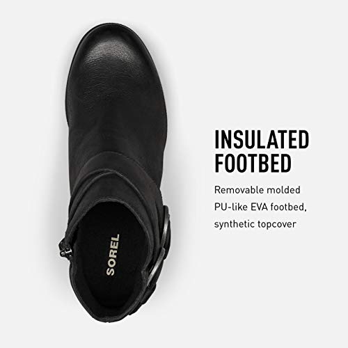 Sorel Women's Joan Of Arctic Wedge Ii Buckle Boot - Light Rain - Waterproof - Black - Size 8 #TOP3