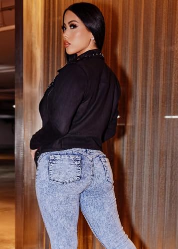 Image of Moda Xpress Women's Butt Lifting High Waisted Bootcut Jeans - Stretchy, Comfortable Flare Jeans in Junior Size Vintage Style