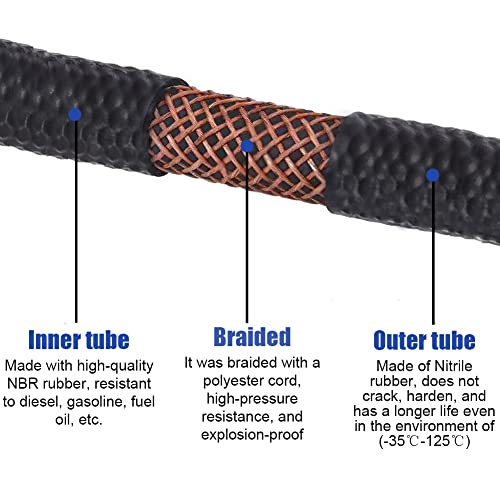 Byredio 5/16 Fuel Line Transmission Cooler Hose 8mm High