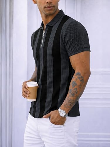 Image of Noble Monk Men's Regular Fit Polo Neck T-Shirt | Half Sleeve