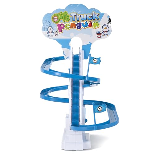 ARSUK Penguin Race Game Toy Playful Musical Roller Coaster Track Playset with Music & LED Flashing Lights On/Off Button for Toddlers and Kids Gift - Image 3