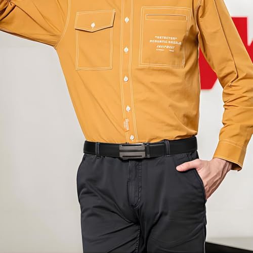 Image of Men's Belt, Ratchet Dress Casual Belt with Adjustable Automatic Buckle Trim to Fit