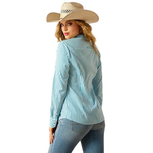Ariat Womens Lavender Stripe Kirby Pro Shirt2