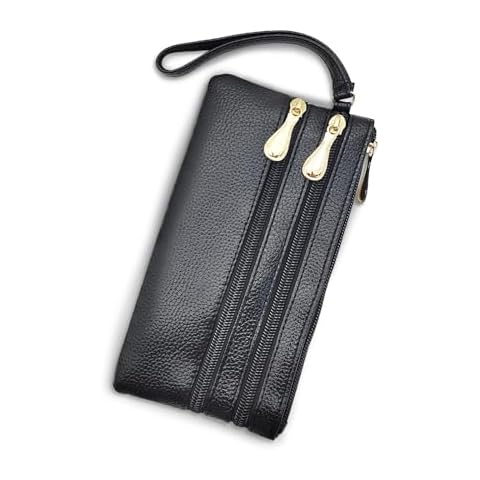 FuninCrea Women's Leather Wristlet Clutch Purse Cover