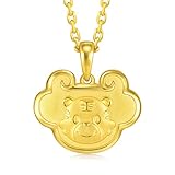 Chow Sang Sang 999.9 24K Solid Gold Price-by-Weight 3.25g Gold New Born Gifting Tiger Pendant for...