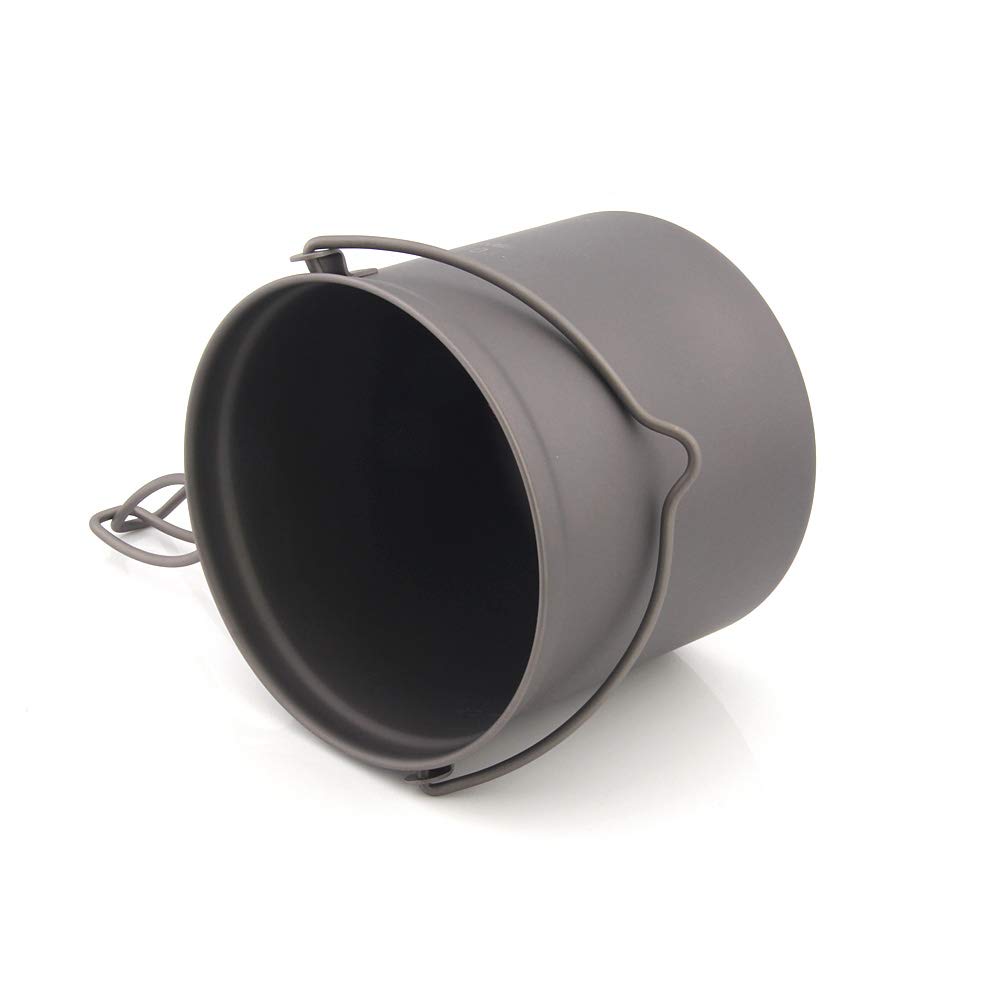 TOAKS Pot en titane avec poignée pliable pour camping en plein air, pique-nique, pot ultraléger 1100 ml, 1300 ml, 1600 ml, 2000 ml