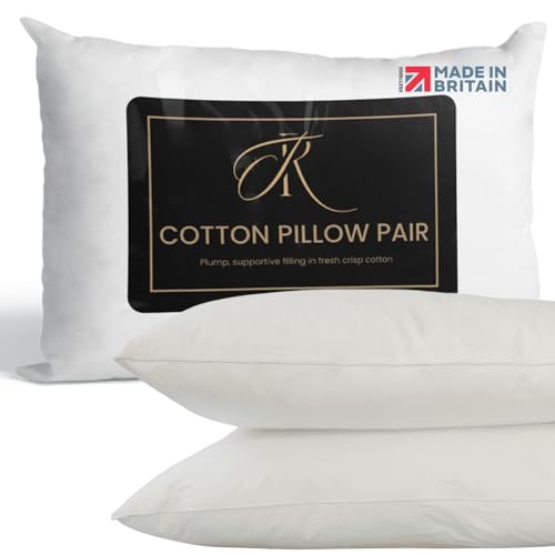 The Royce® Cotton Pillows Pair – UK MADE, Pillow Hotel Quality Lu...