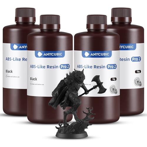 ANYCUBIC Résine ABS-Like Pro 2, Résine pour Imprimante 3D, Grande robustesse avec Haute Précision, Résine Photopolymère UV 405 nm pour Imprimante 3D LCD/DLP/SLA (Noir, 1000G) Noir 1KG