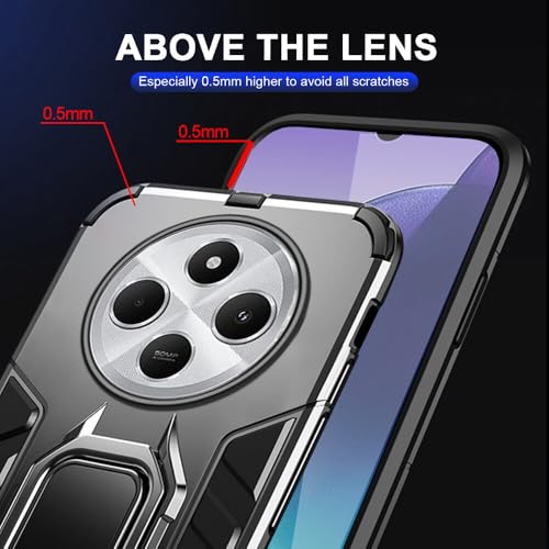 Image of SPAZY CASE Redmi 14C 5G Back Cover | Dual Layer Armor Defender Full Body Protective + PC Hybrid Kickstand Back Case for Redmi 14C 5G