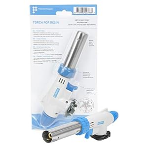 Butaangasbrander, gasbrander, keukenbrander, ook voor het ontluchten van epoxyhars, elektrische ontsteking met één druk op de knop, flambeerbrander, butaangasbrander, crème brulee brander