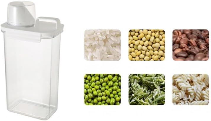 Miniatura 2 de 2 recipientes herméticos para almacenamiento de alimentos, vasos medidores, recipientes de plástico para alimentos secos para cocina, organización y